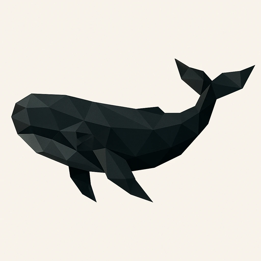 a black whale, polygonal style emoji