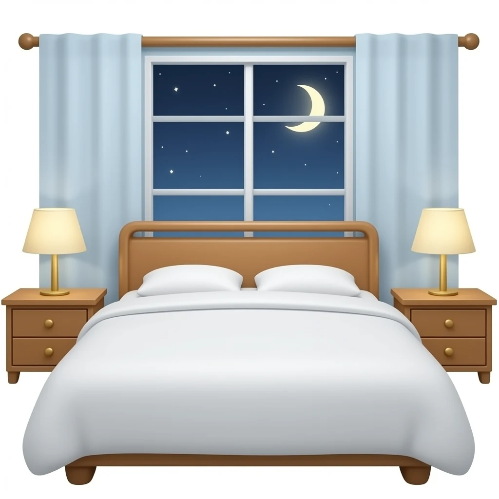 white bed cover and nightstands headboard emoji