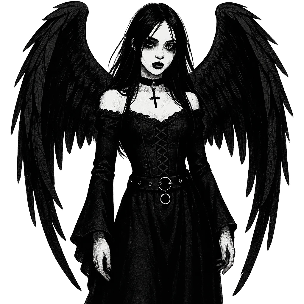 goth angel  remove background    emoji