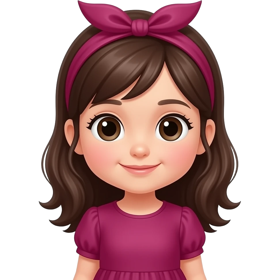 Small cute girl In dark pink dress with same scarf on her head emoji