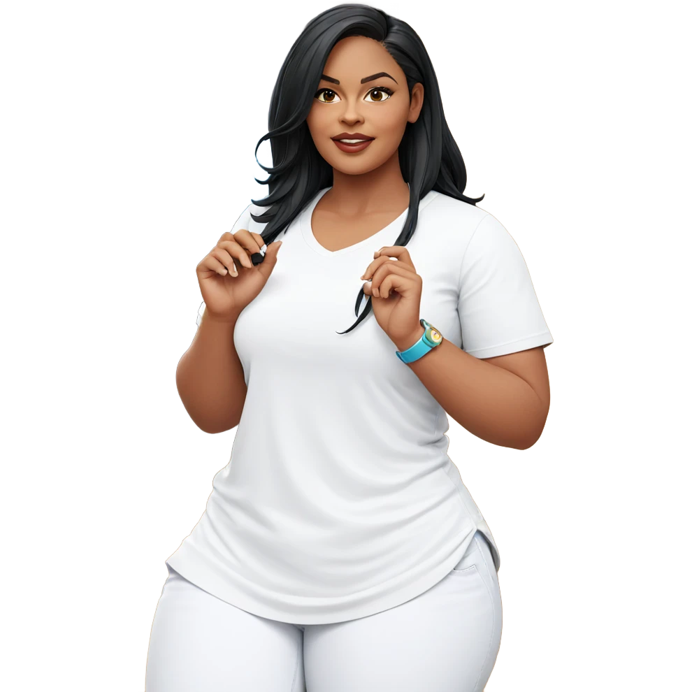 curvy girl in casual outfit emoji