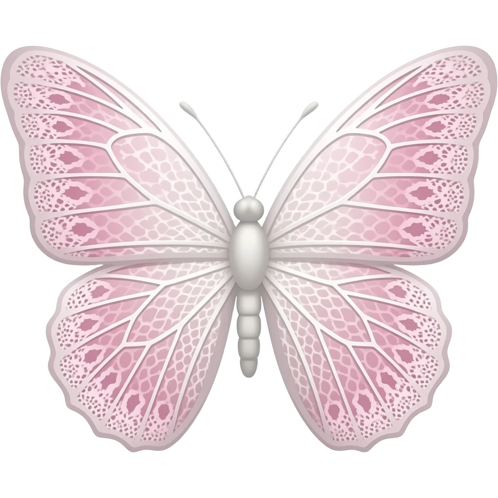 PINK AND WHITE LACEY BUTTERFLY emoji