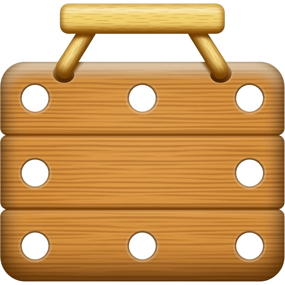 hazme un emoji de una tabla con orificios, solo poquito no tan grande un emoji una tabla con agarradera emoji