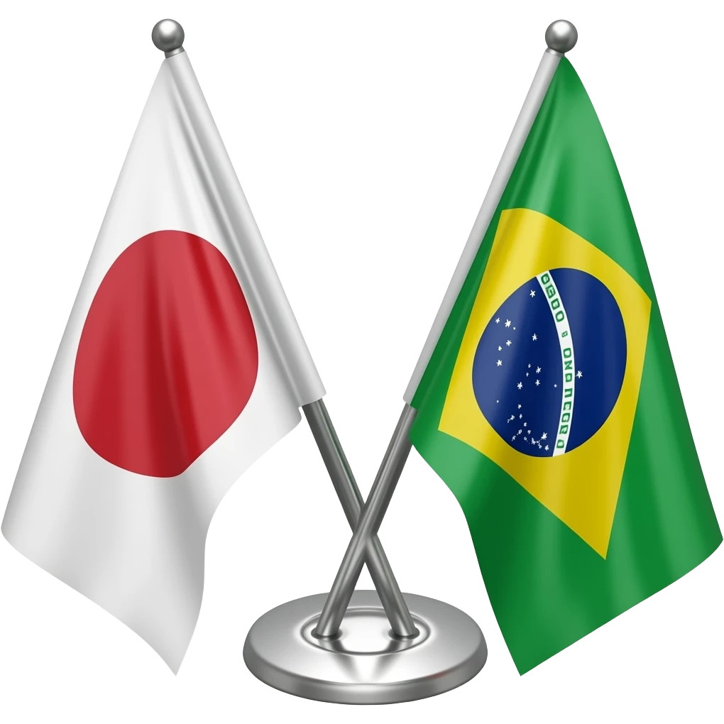 Bandeira do Japão antigo e do Brasil atual emoji