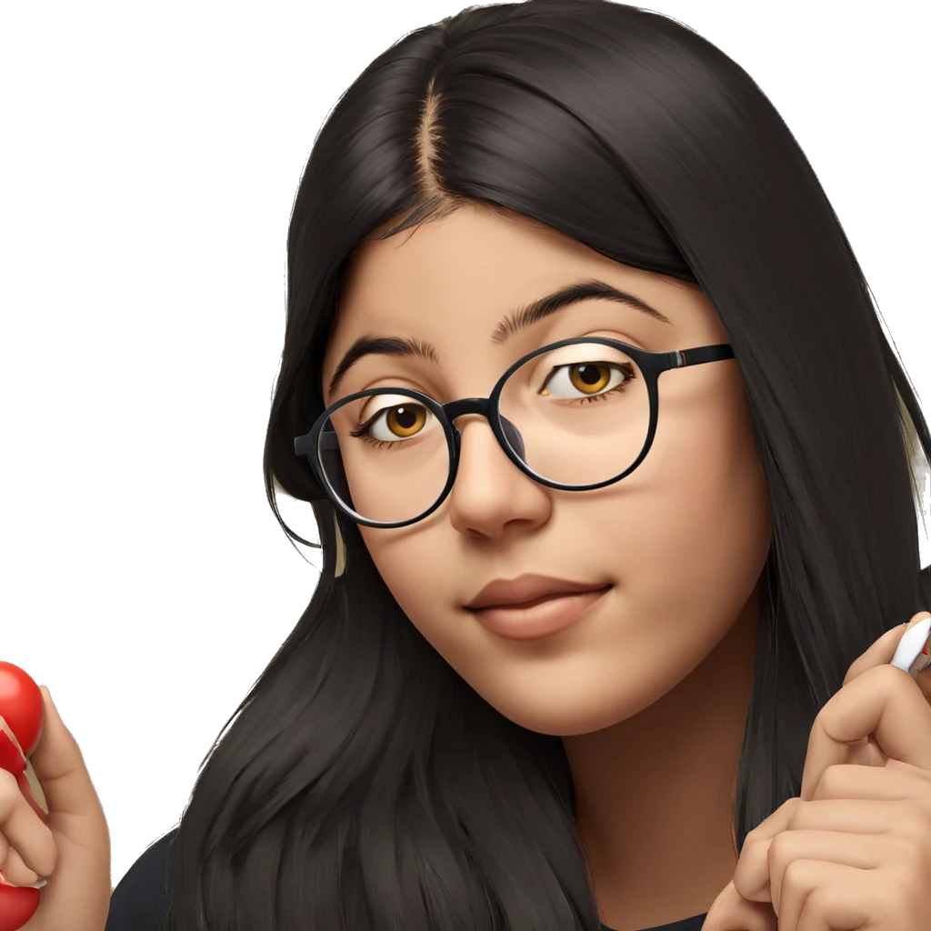 portrait of a girl with glasses emoji