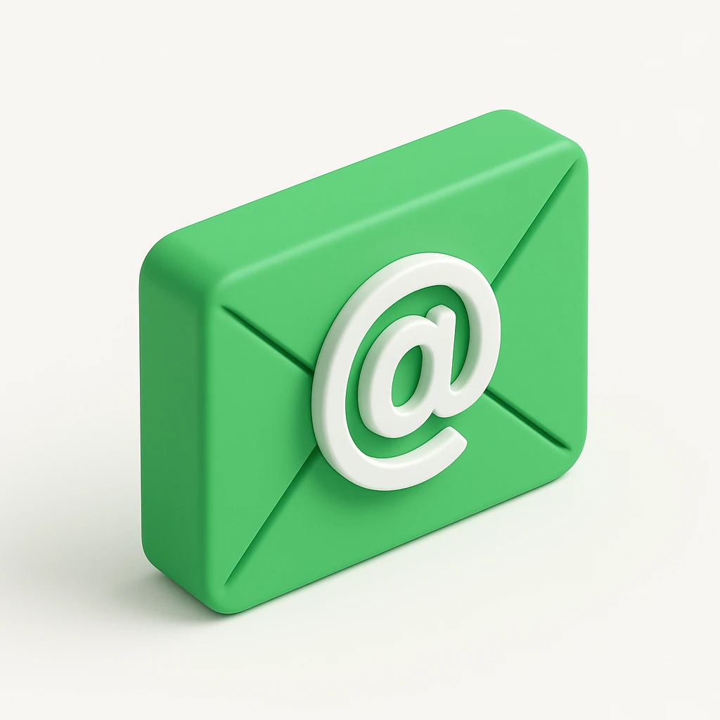 Isomorphic 3D Icon of Email, Animated, Matte, white background. High Resolution. emoji