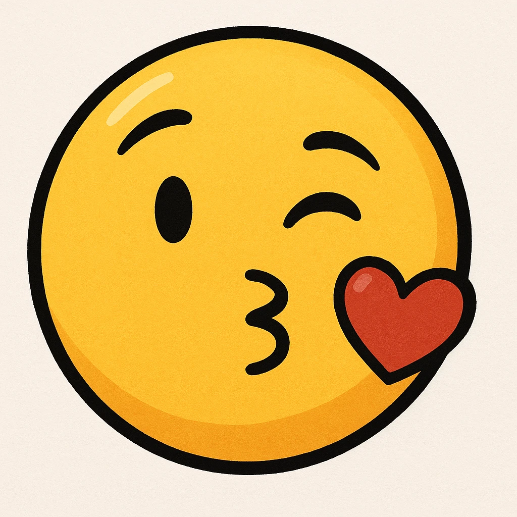 yellow face blowing a kiss emoji emoji
