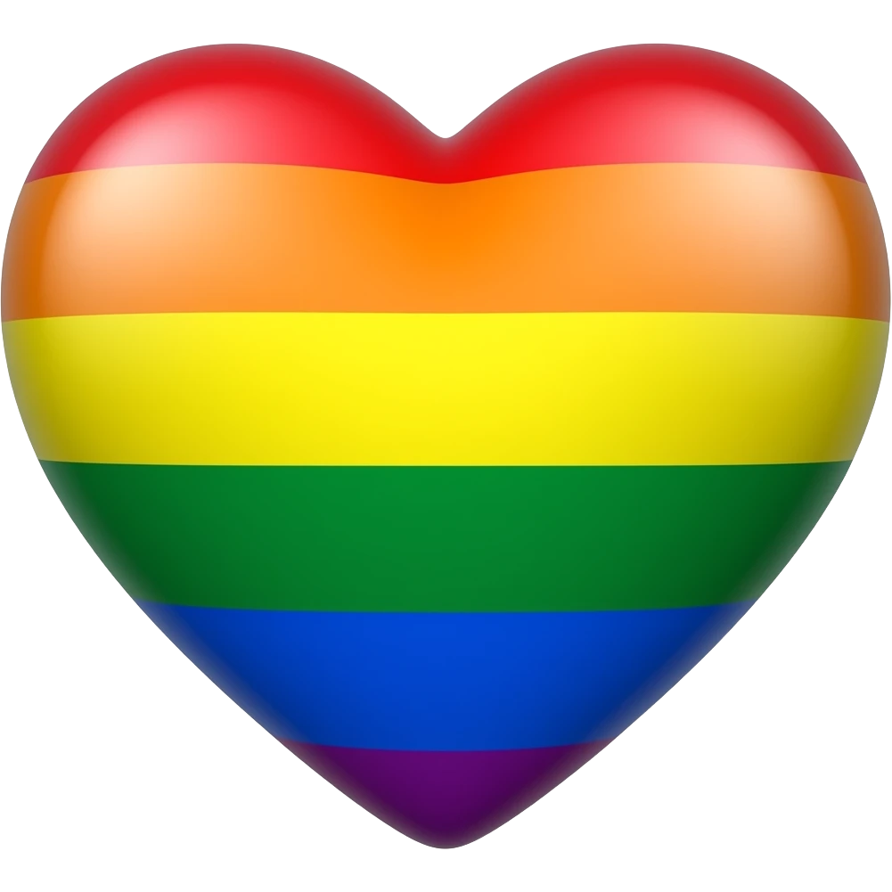 LGBT flag heart 3D emoji