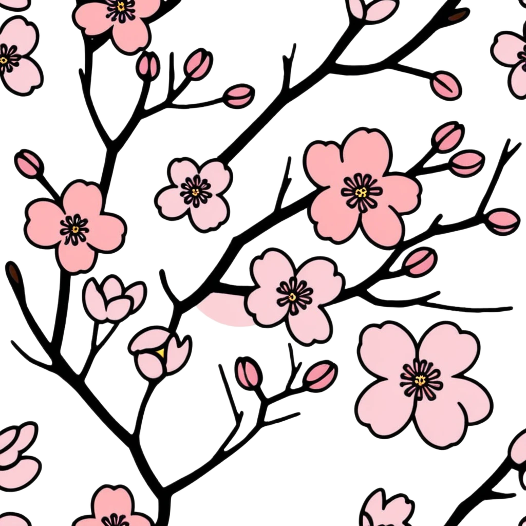 Sakura cherry blossom pattern emoji