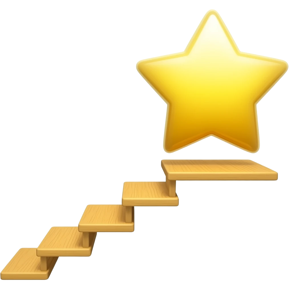 career growth, yellow ladder, star emoji