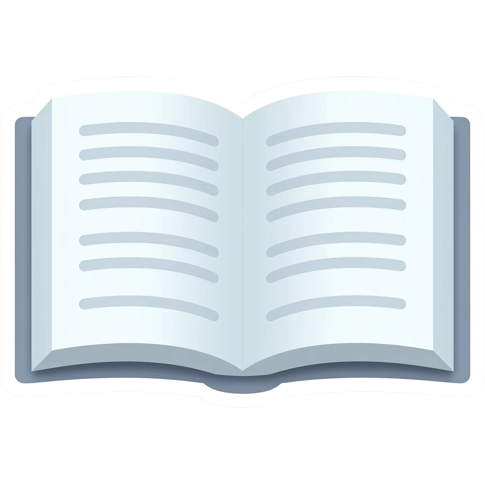 Book - flat sticker design, cartoonish illustration, pastel colours, rounded shapes, no eyes, no face, thick and smooth outline, kawaii style emoji