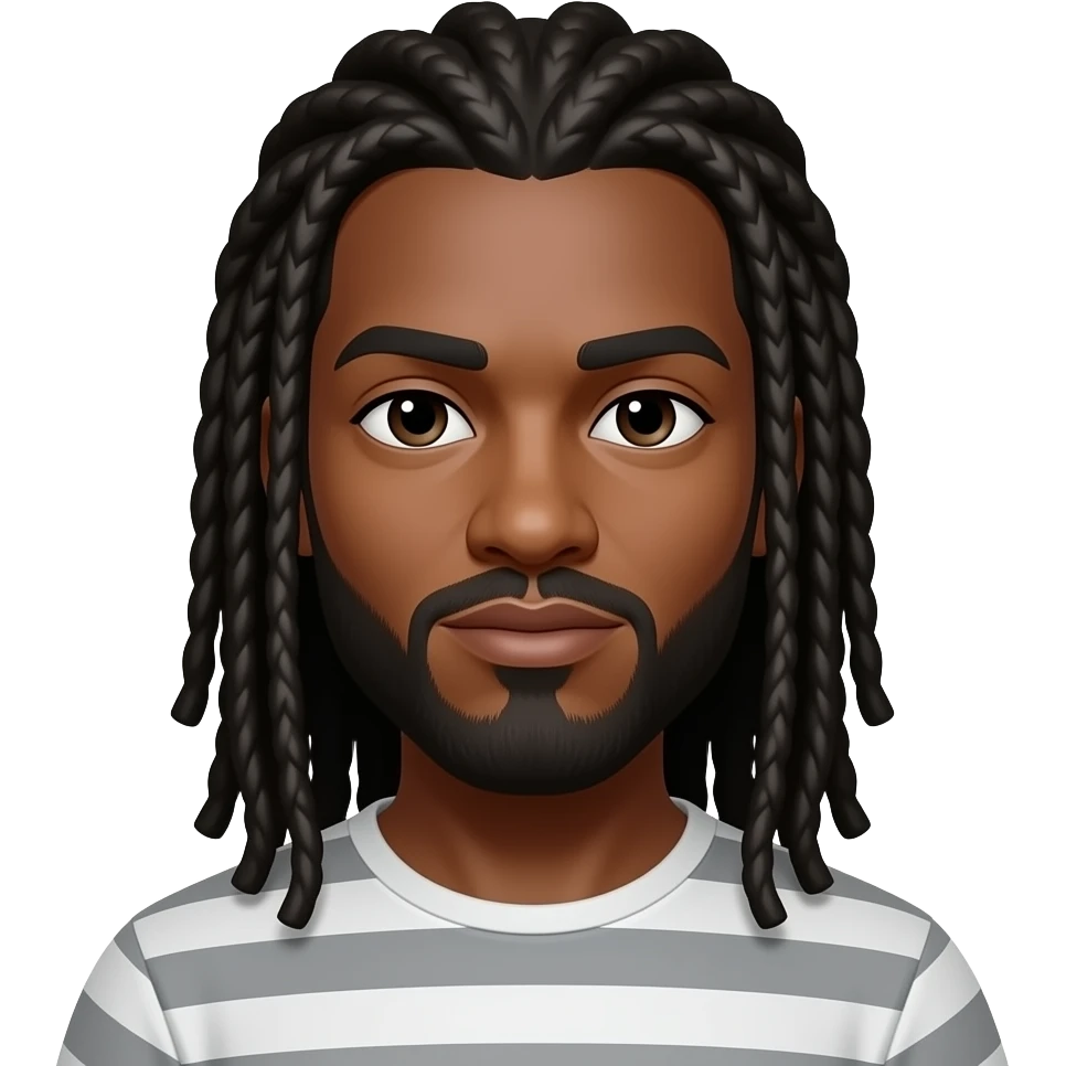A black man with long locks that needs to be hung for killing emoji