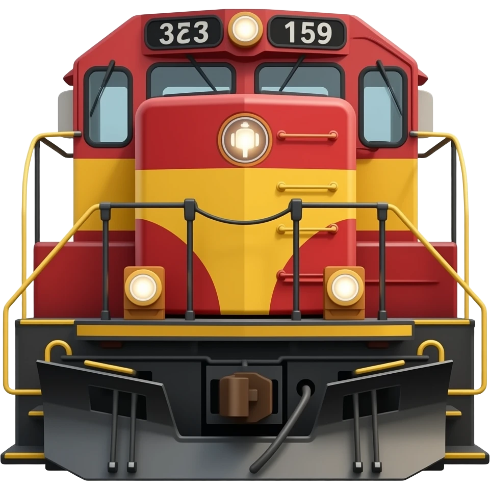 American made, red & yellow diesel locomotive at the front emoji
