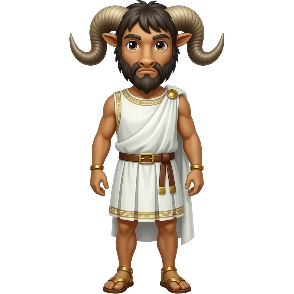 A minotaur dressed in ancient greek outfit. Full body emoji