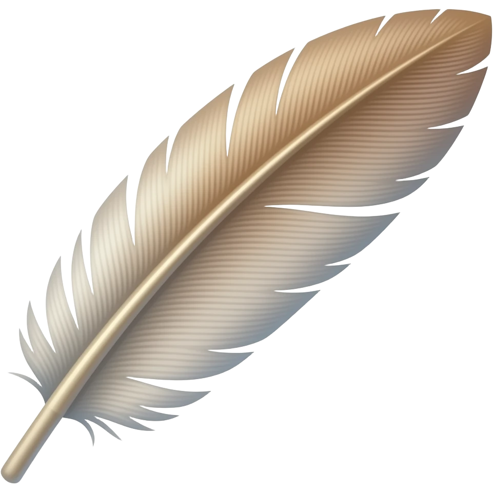 thick feather bent and feathery -  no background copy/paste emoji
