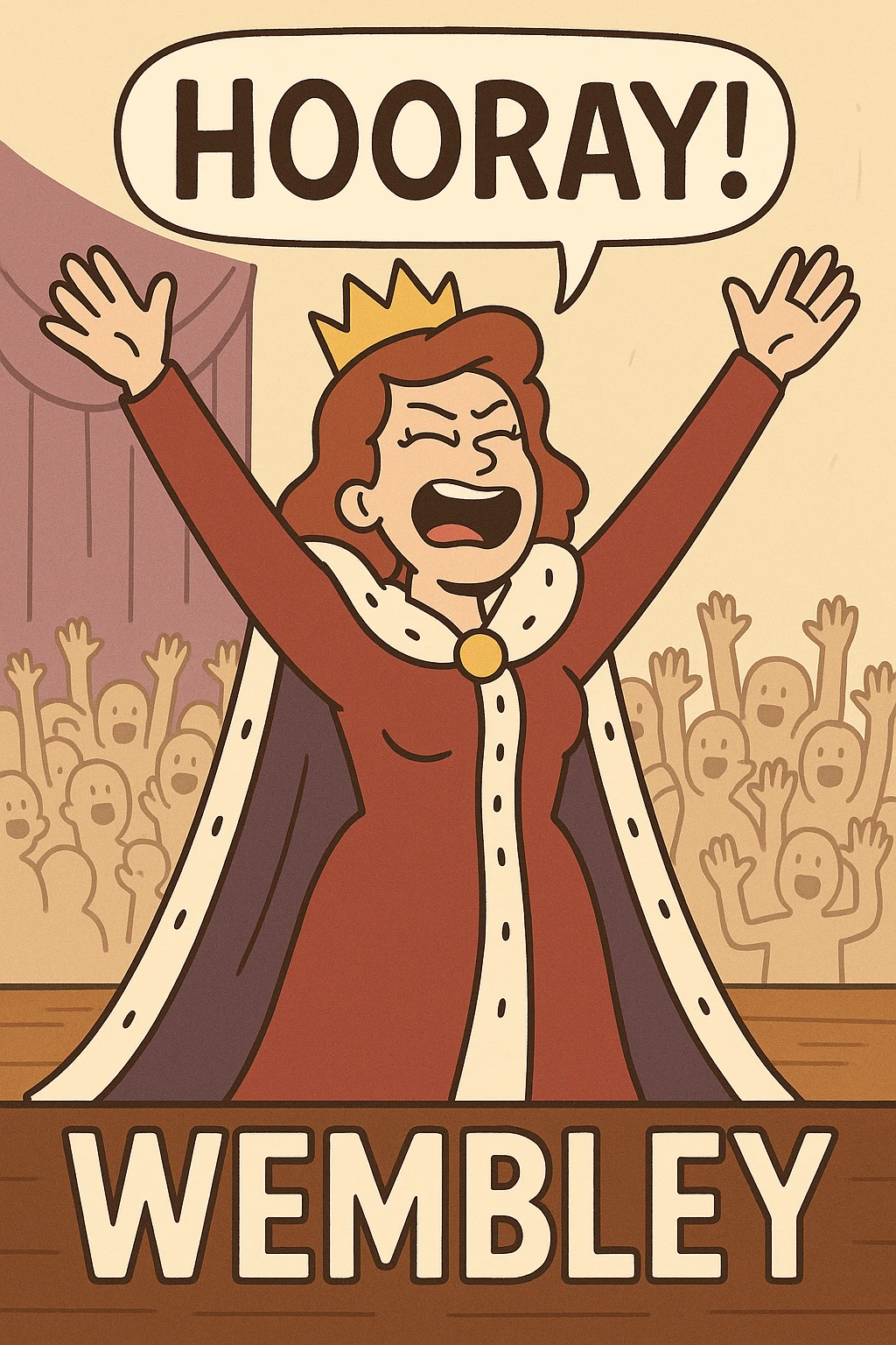 The people hooray queen wembley stage emoji