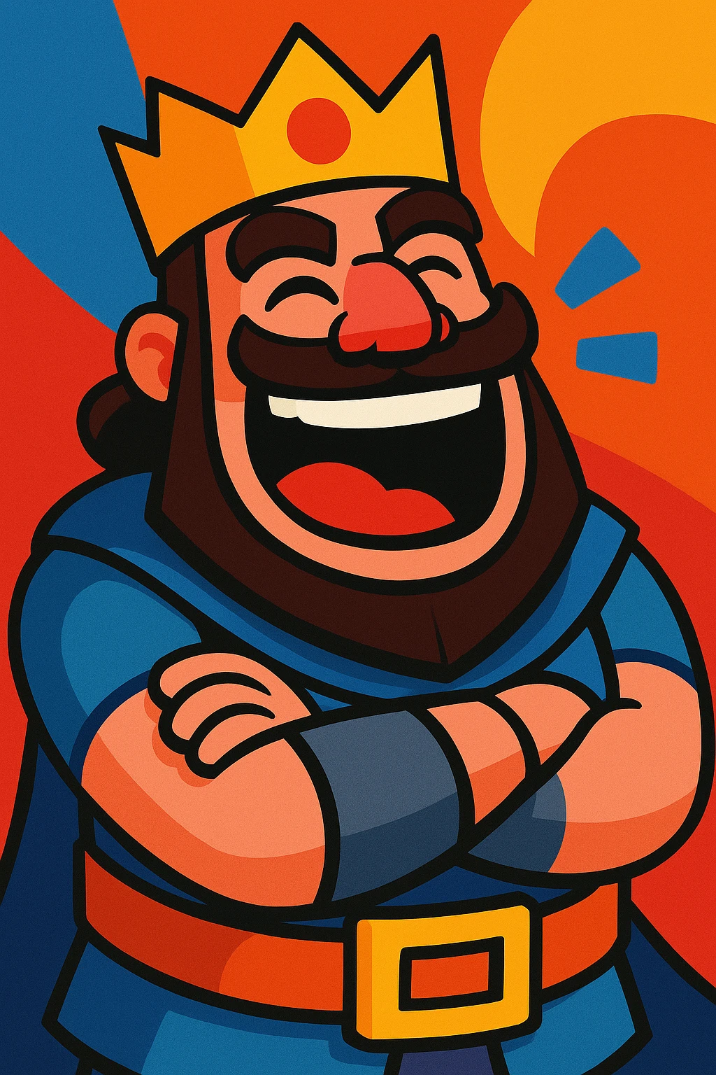 laughing Clash Royale character, vibrant cartoon style emoji