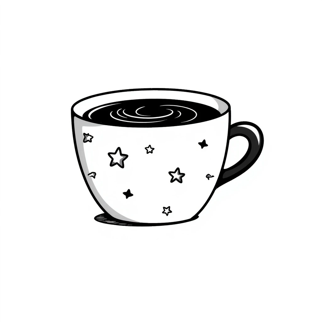coffee cup hand drawn doodle style emoji