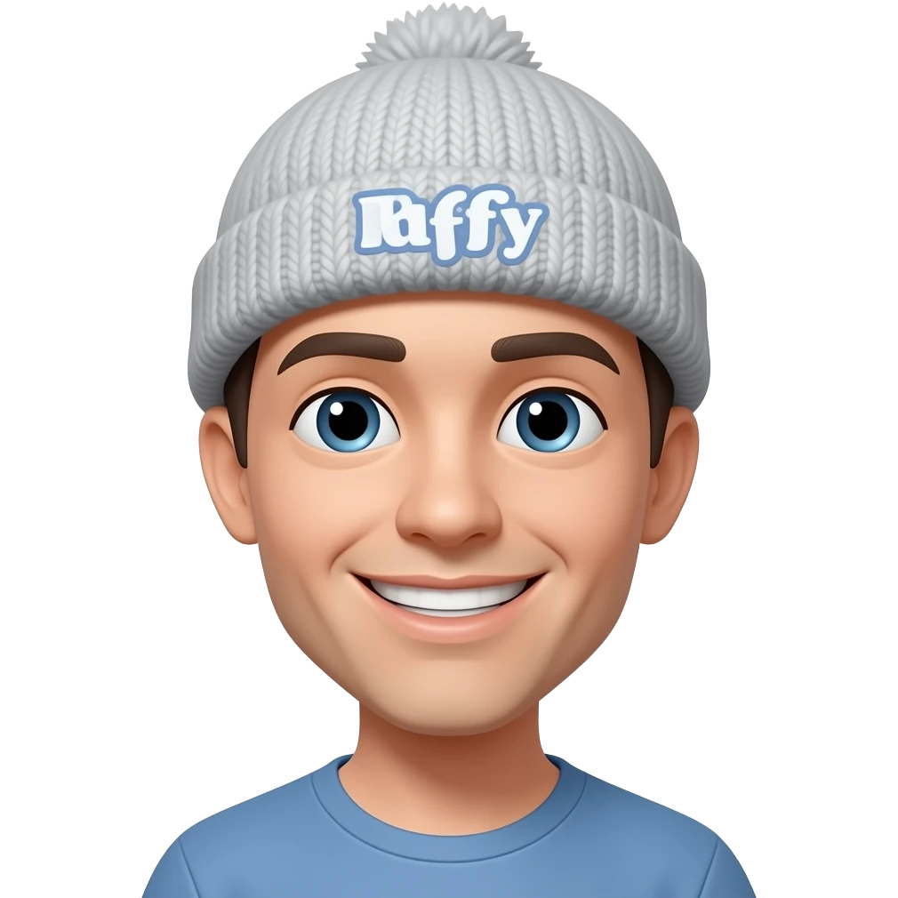 Kuffy hat emoji with smile and showing teeth emoji