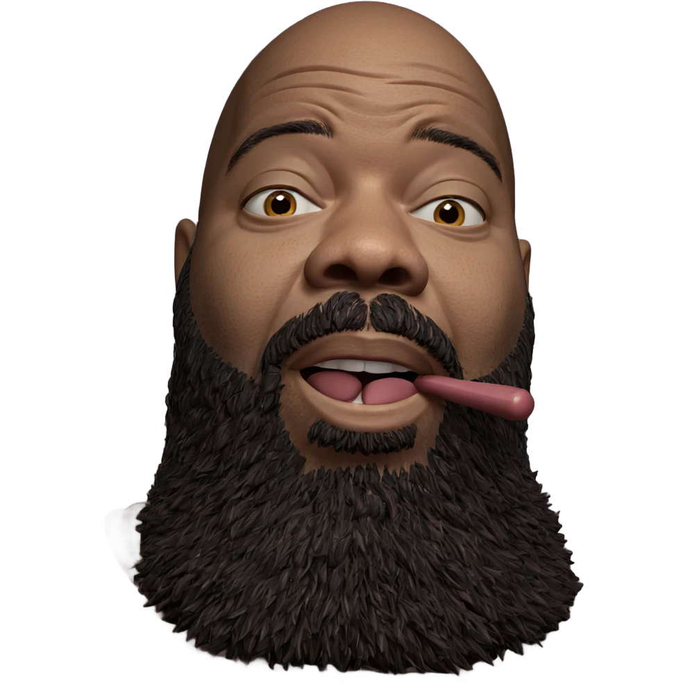 bald man with facial hair emoji