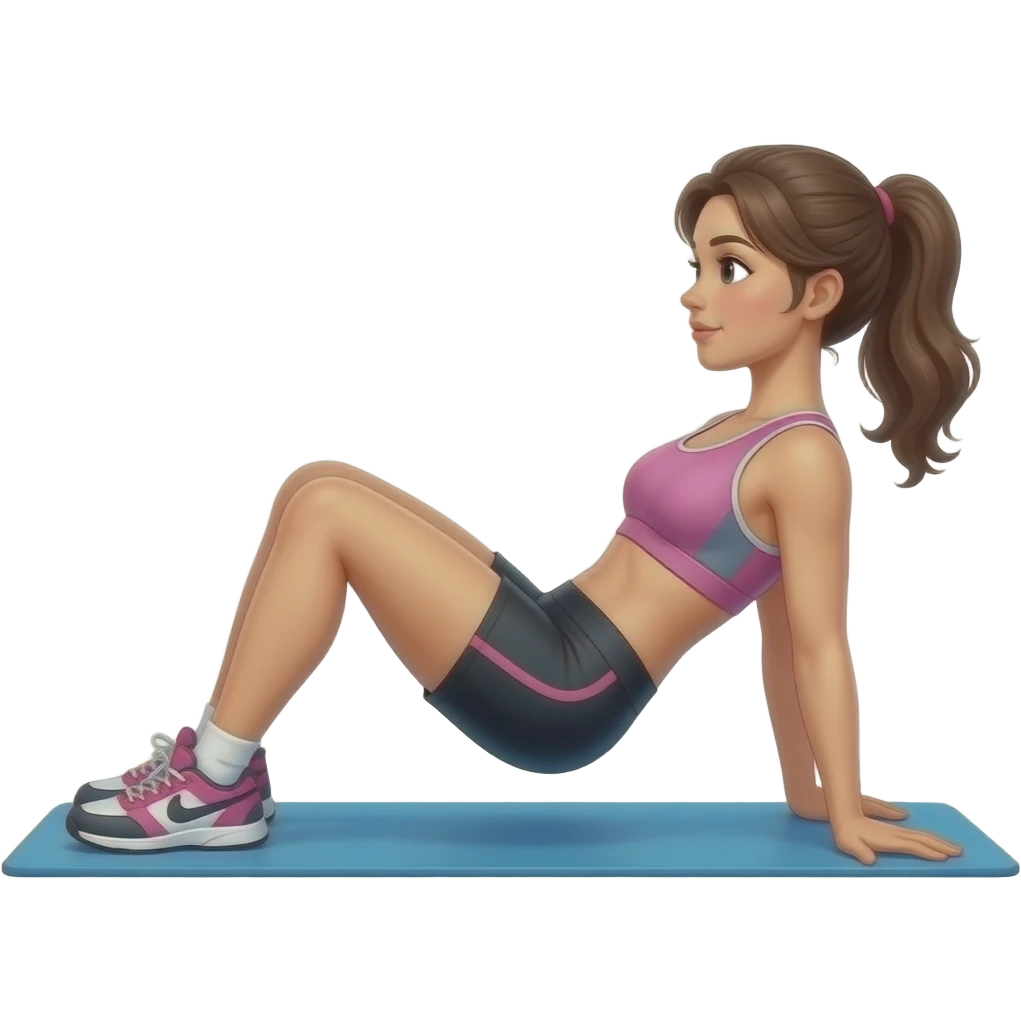 sportvrouw doet coreoefening emoji