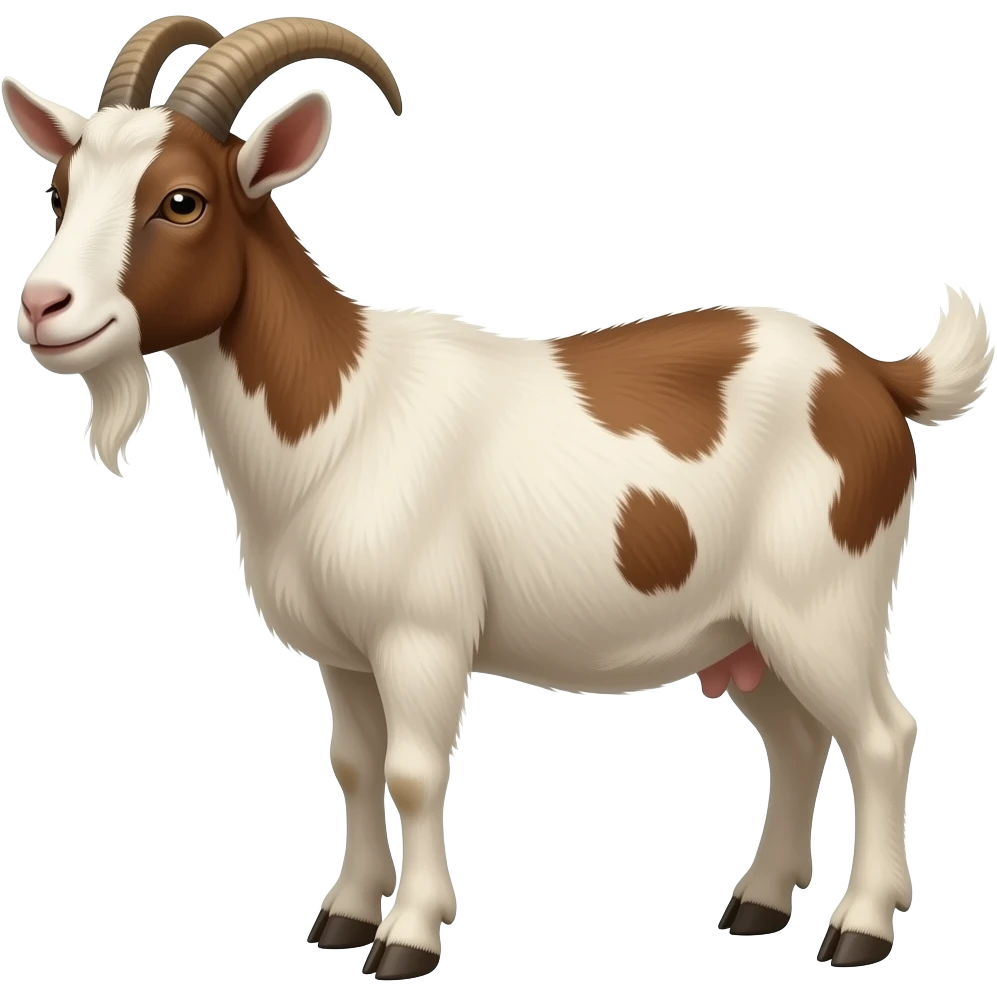 hazme una madre cabra con manchas marrones realistas emoji