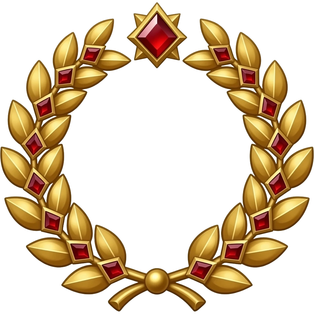 Corona de laurel imperial de oro y diamantes rojos del dios Emperador de Warhammer 40k emoji