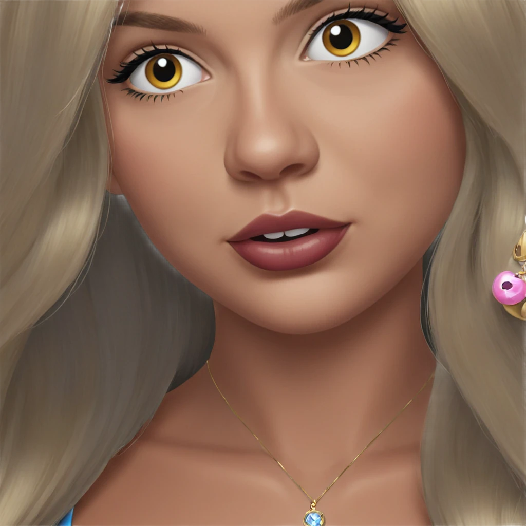 blonde girl with jewelry portrait emoji