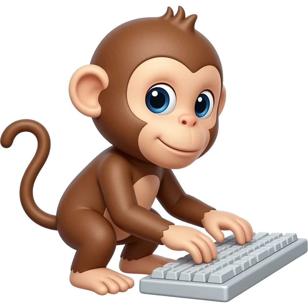 change the middle monkey to type as well please emoji