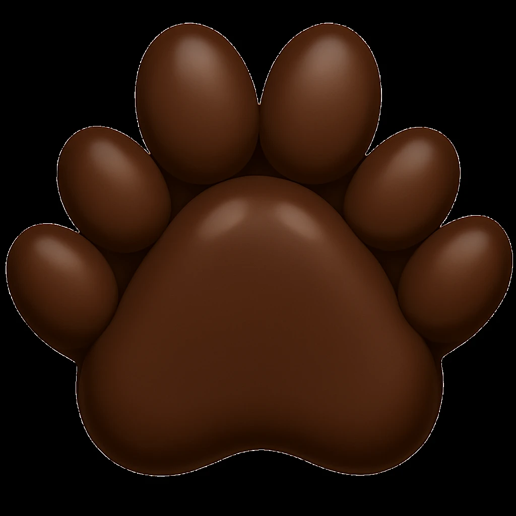 Make the paw print dark brown in apple style emojis emoji