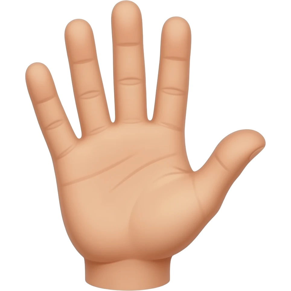 Uma mão com três dedos levantados emoji