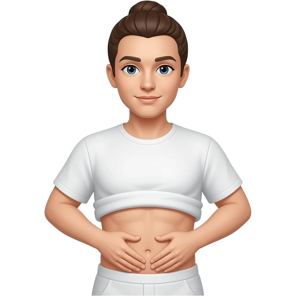 The masseuse performs an abdominal massage. emoji