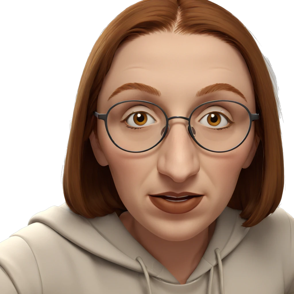 brown-haired girl with glasses emoji