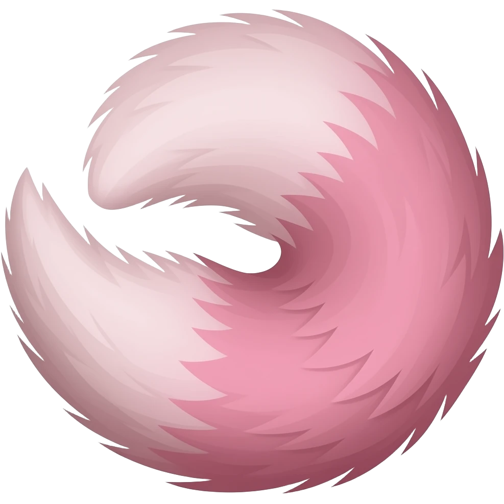 Pink wolf tail emoji