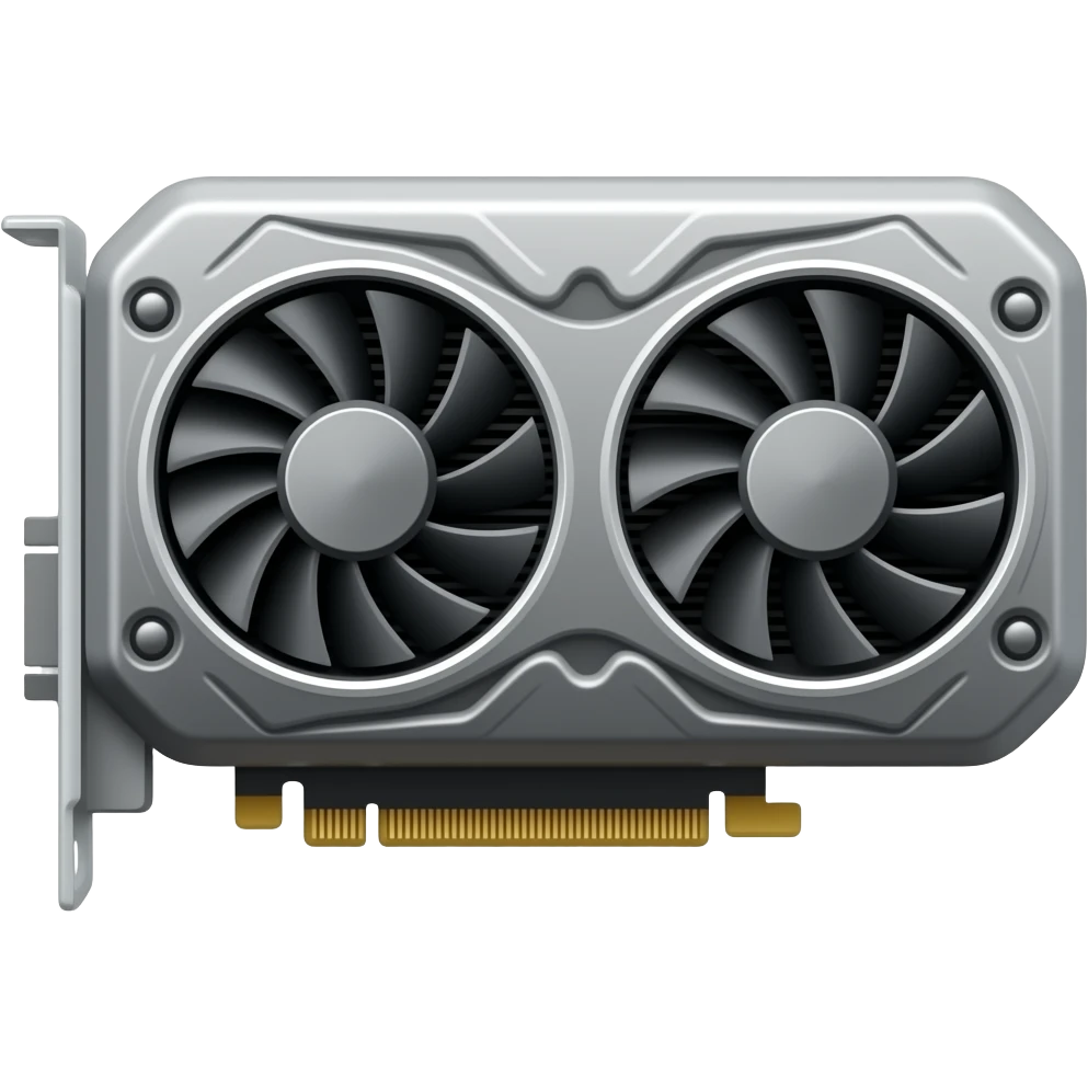 high-end GPU 3d rectangular video card two coolers emoji