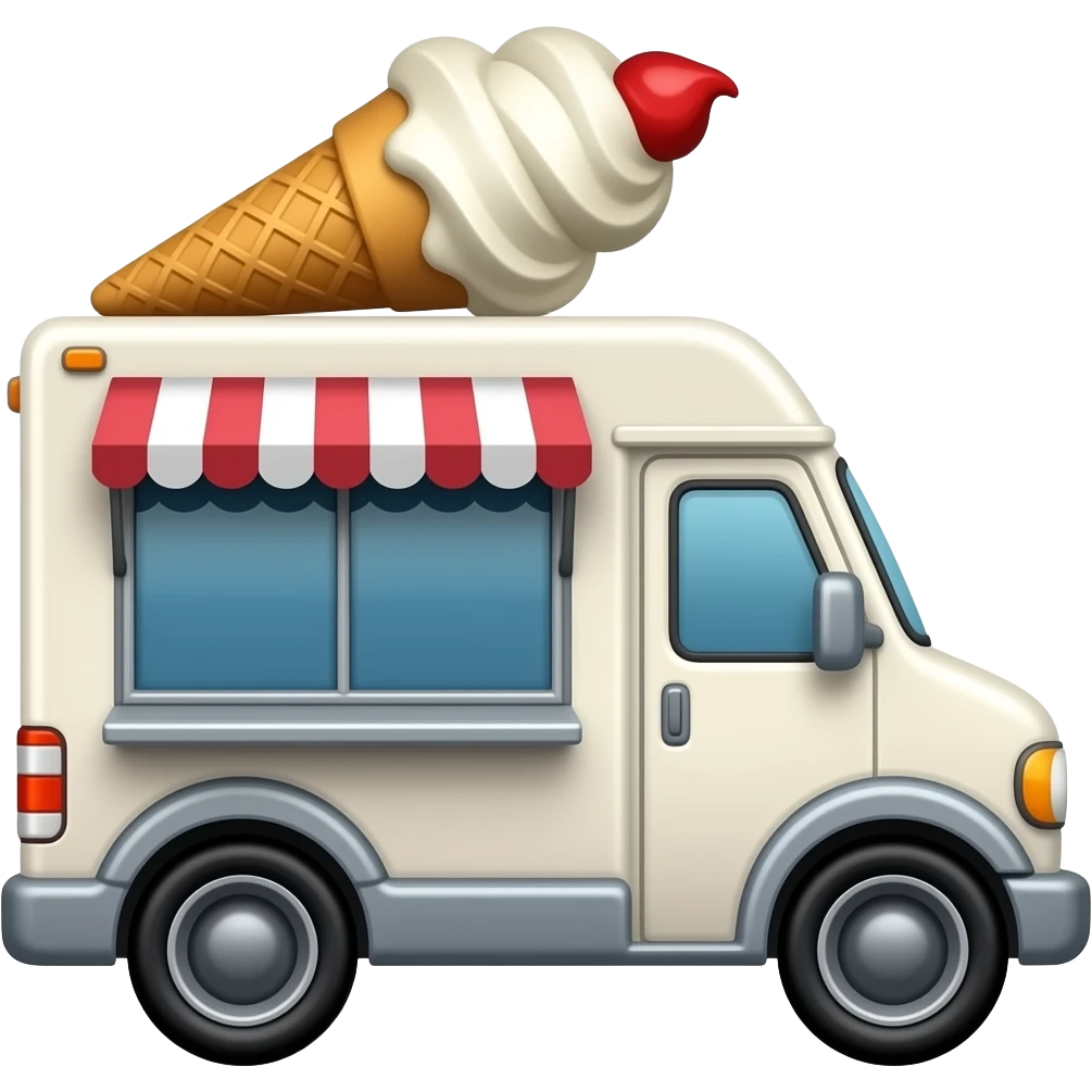 Hotwheels style ice cream truck emoji