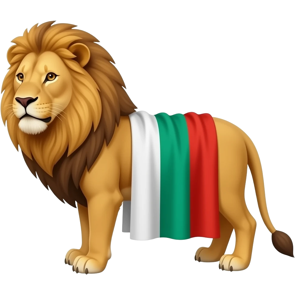 Lion with the Bulgarian flag, mas realista emoji