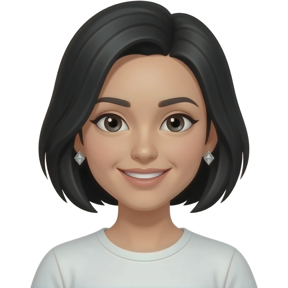 make him have short black hair, diamond earrings, make him smirk, give him eyebrows and one has a slit in them, give him a white t shirt emoji