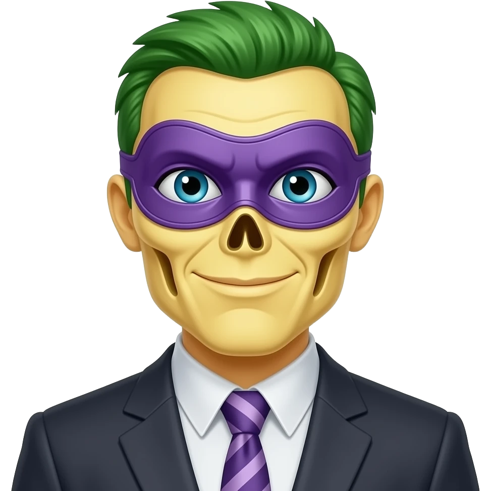 A yellow face emoji depicting the YouTuber and gamer Corpse Husband with his signature purple mask emoji