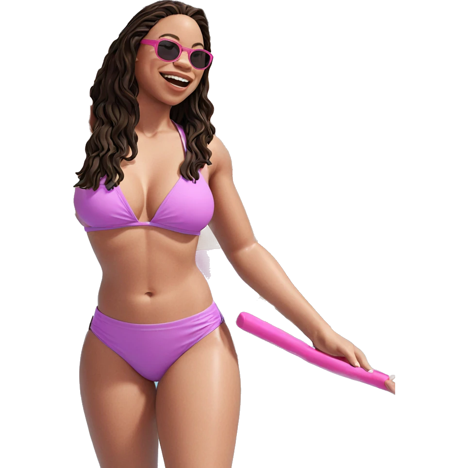 girls having fun at the pool emoji