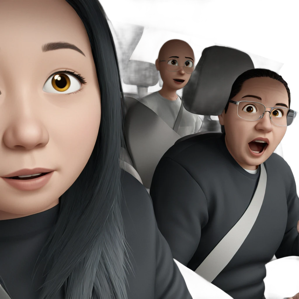 girl and boy in car emoji