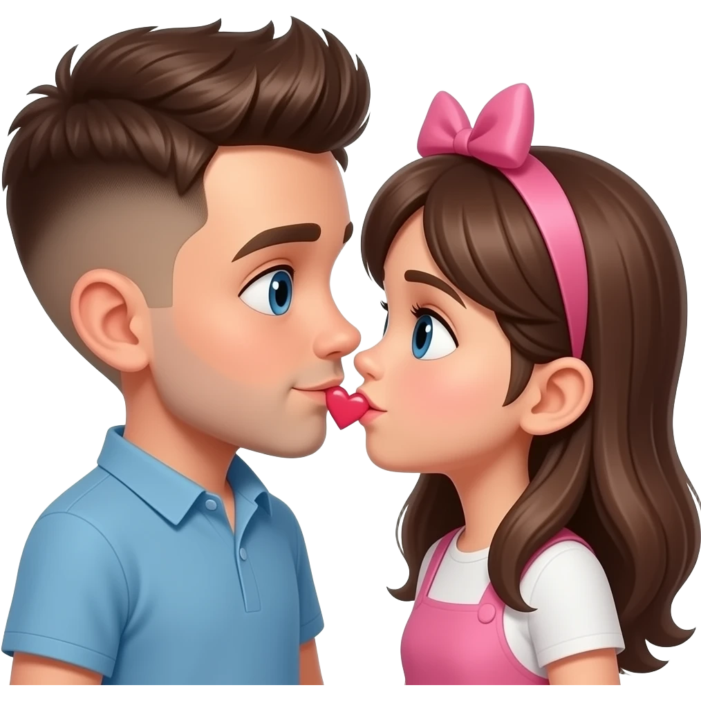 Kahverengi gözlü, Kumral, Buzz Cut saçlı erkek çocuk sı biraz daha uzun olsun ve yanına yakışan bir kız koy öpüşsünler daha çok yapışsınlar sikişsinler emoji