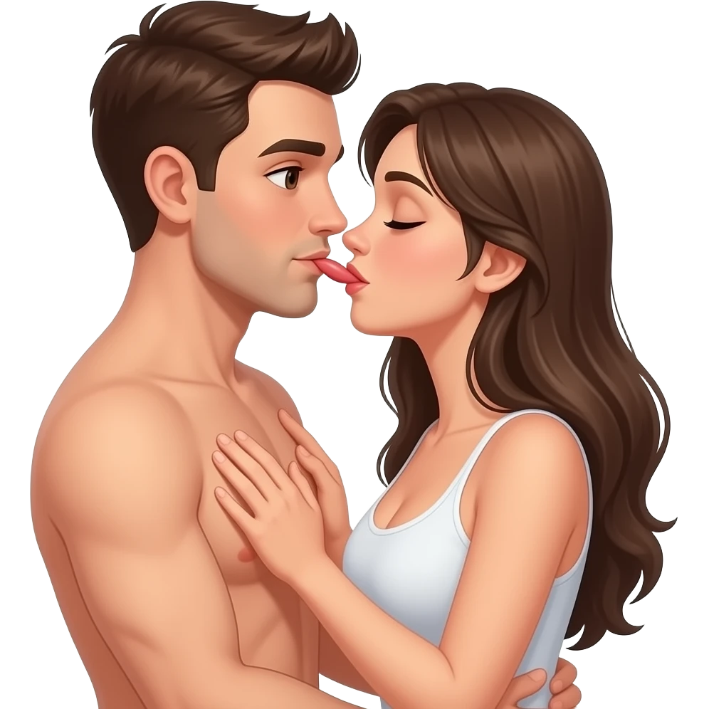 naked man and woman engaged in sex emoji