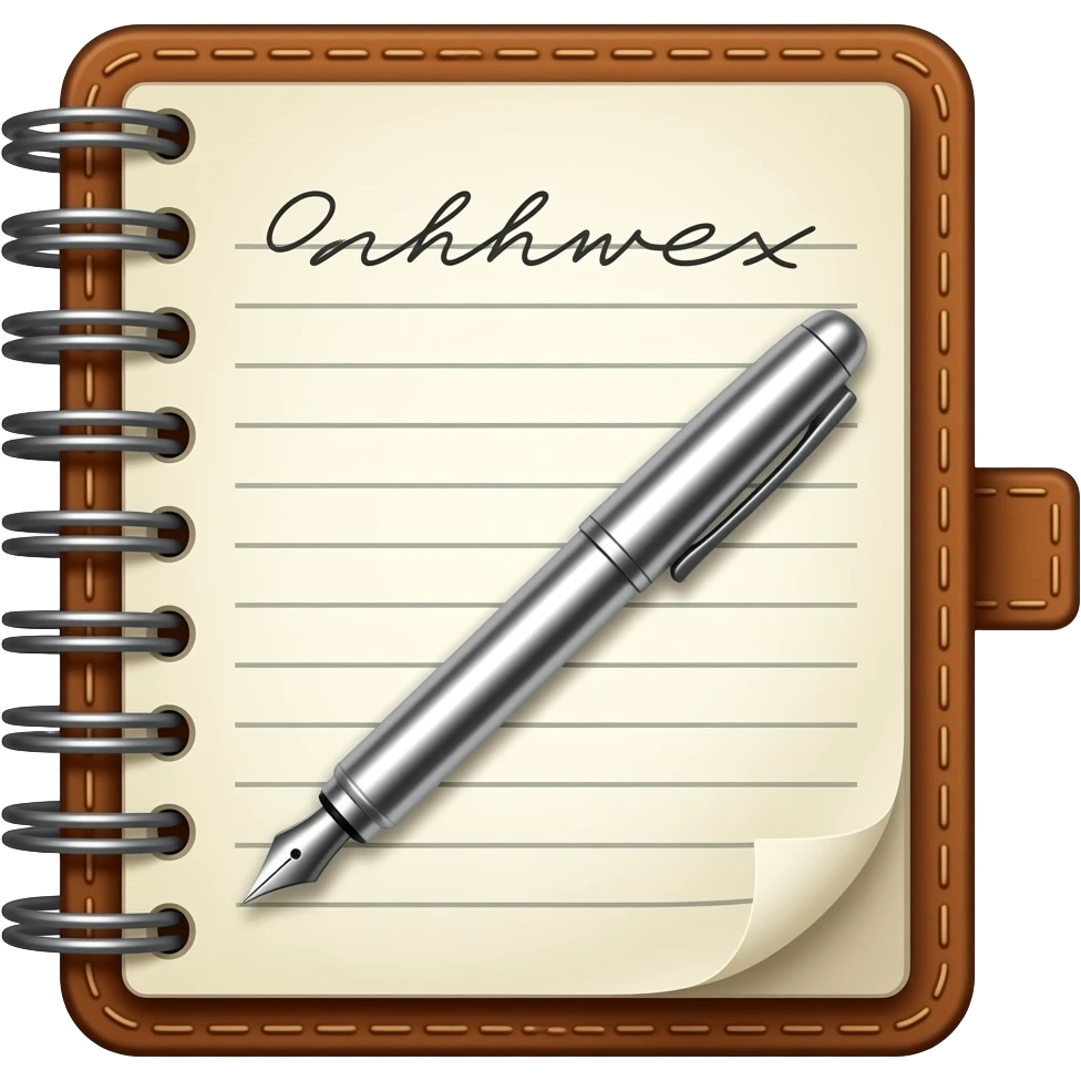 Notebook with pen emoji