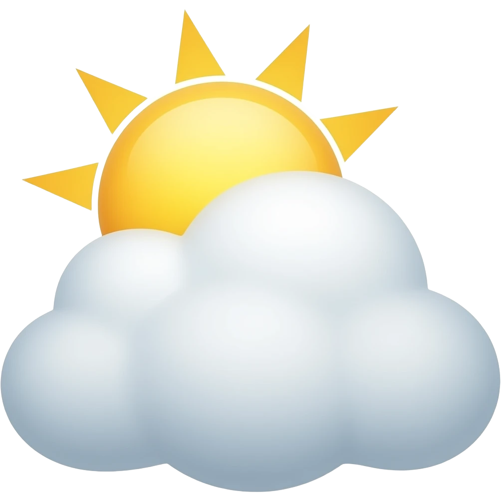 sun shinning from behind cloud without background emoji