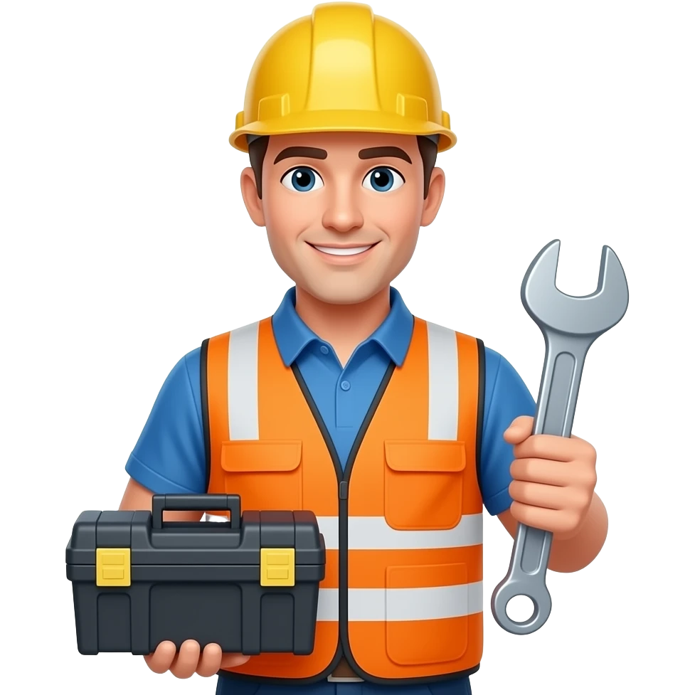 facilities staff holding tools emoji