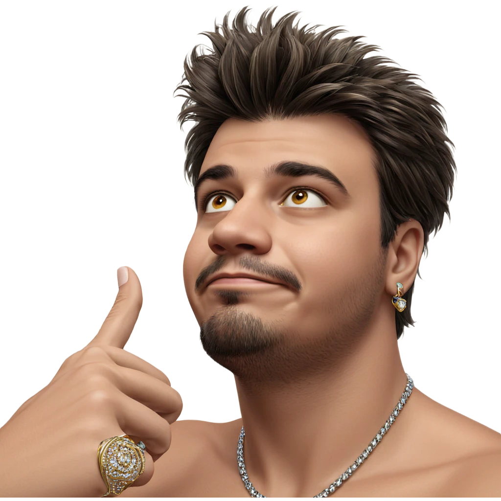 realistic male portrait with jewelry emoji