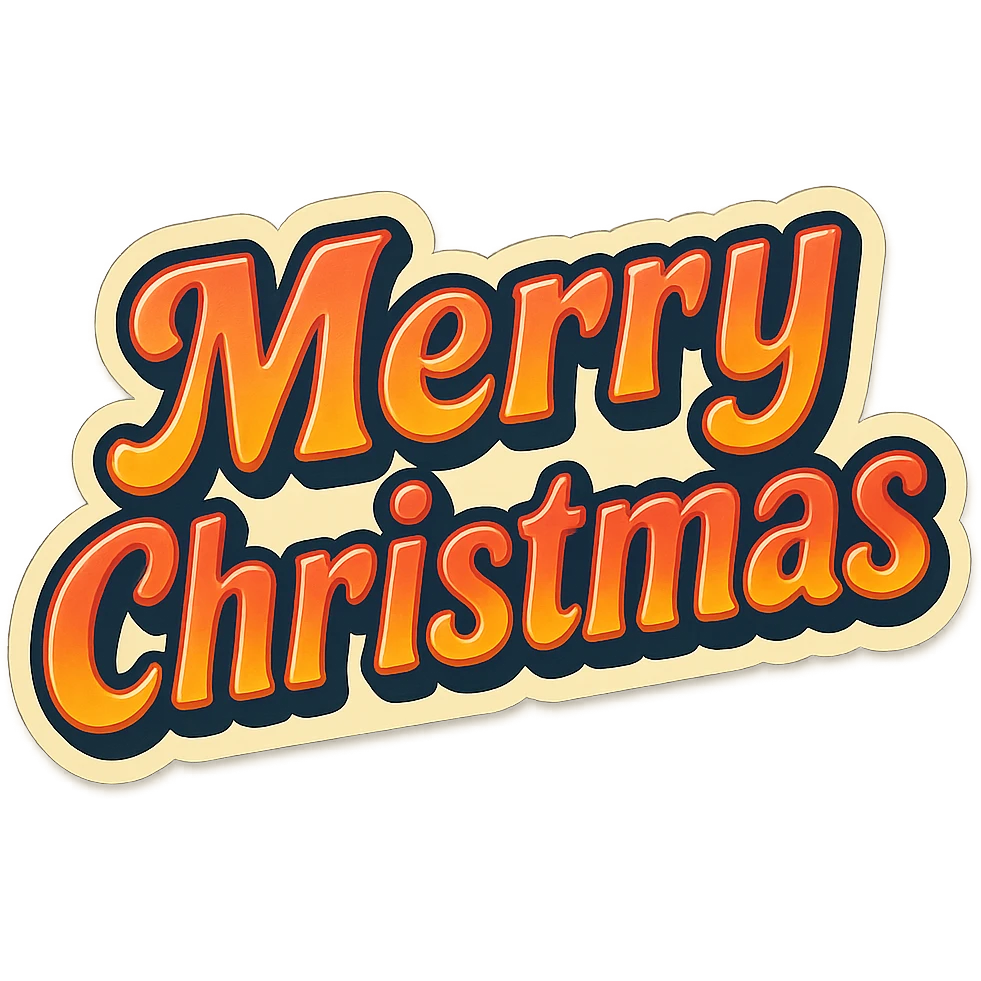 Merry christmas text, remove background emoji