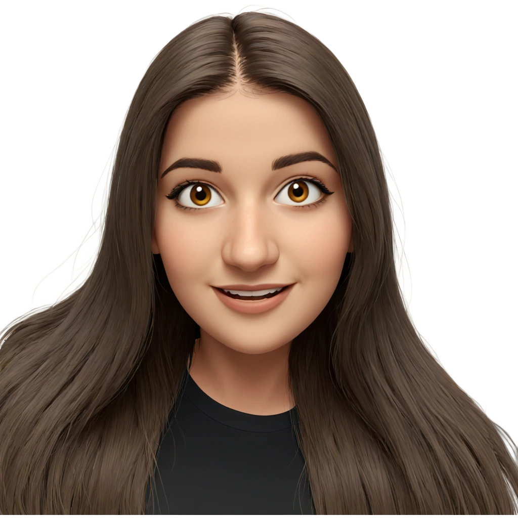 smiling girl with brown hair emoji