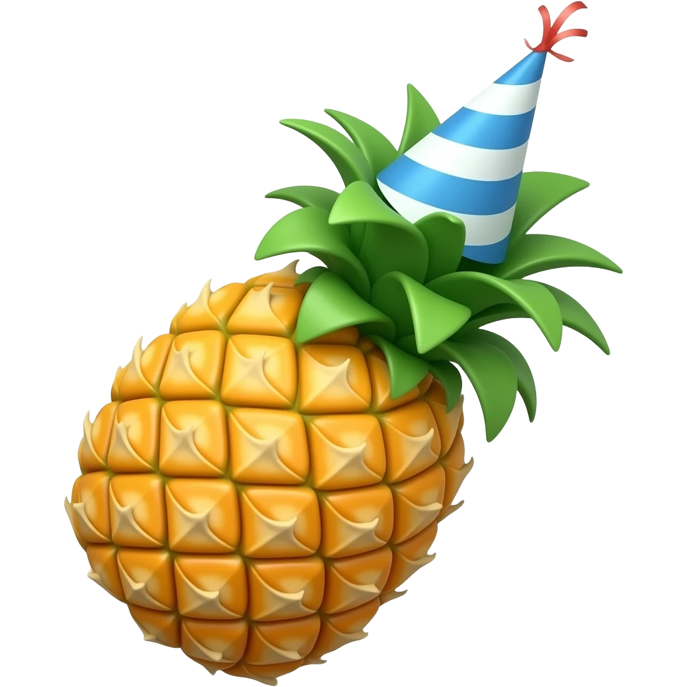 pineapple wear party hat emoji